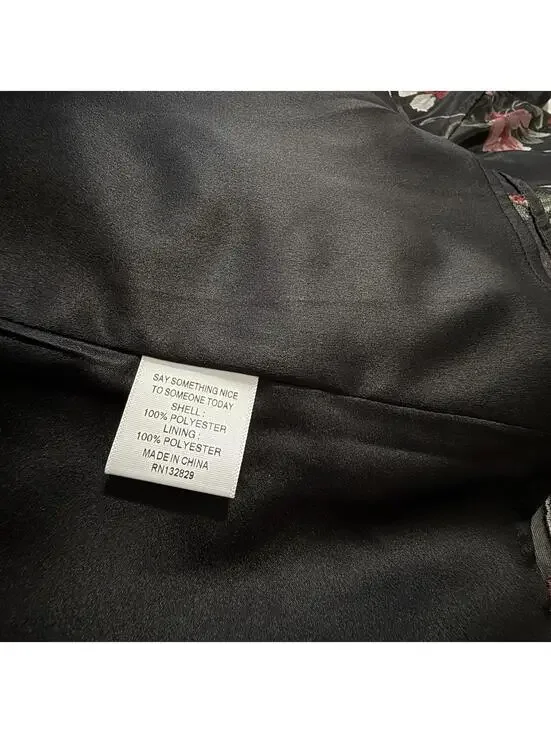 LPA Zelmira Sleeveless Black Floral Midi Ruffle Flounce Dress Sz XS Revolve - Picture 7 of 15